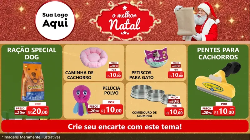 Modelo de TV para TV Horizontal com o tema O Melhor Natal para Pet Shop