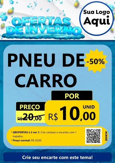 Modelo de Cartaz para Cartaz A4 Vertical com o tema Ofertas de Inverno para Auto peças