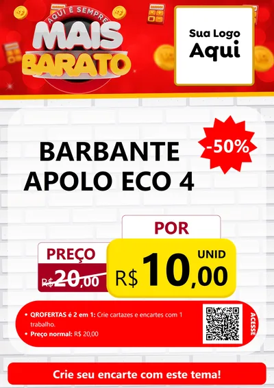 Modelo de Cartaz para Cartaz A4 Vertical com o tema Mais Barato para Armarinho e Aviamentos