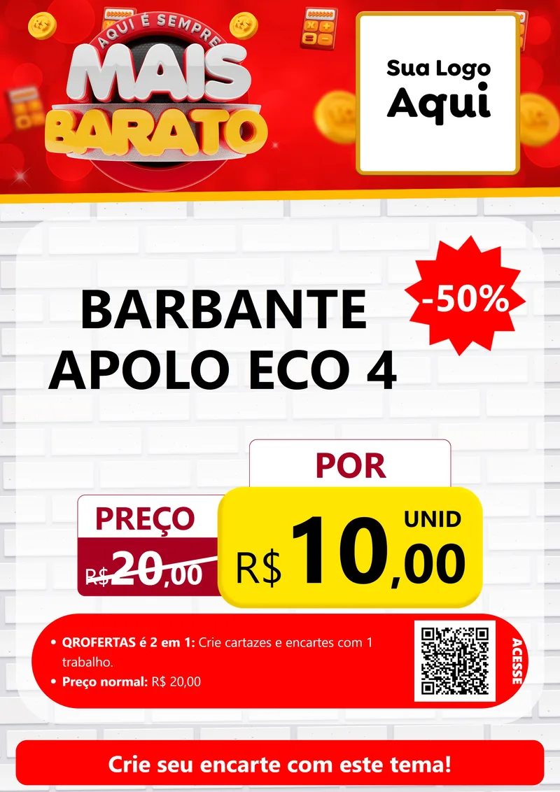 Modelo de Cartaz para Cartaz A4 Vertical com o tema Mais Barato para Armarinho e Aviamentos