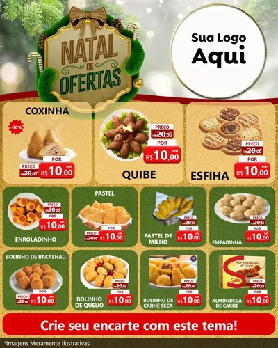 Modelo de Rede Social para Feed Instagram com o tema Ofertas de Natal para Salgadaria