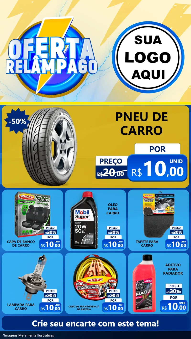Modelo de Rede Social para Stories com o tema Oferta Relâmpago para Auto peças