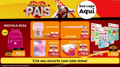 Modelo de TV para TV Horizontal com o tema Semana Dos Pais para Papelaria