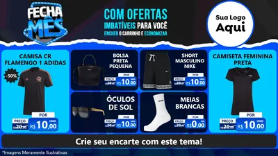 Modelo de TV para TV Horizontal com o tema Fecha Mês para Roupas e acessórios