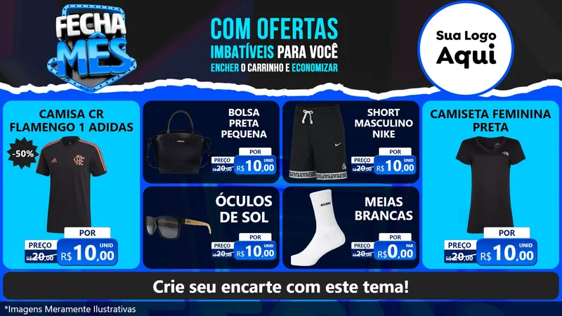 Modelo de TV para TV Horizontal com o tema Fecha Mês para Roupas e acessórios