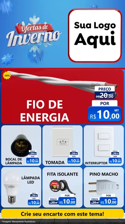 Modelo de Rede Social para Stories com o tema Ofertas de Inverno para Materiais Elétricos