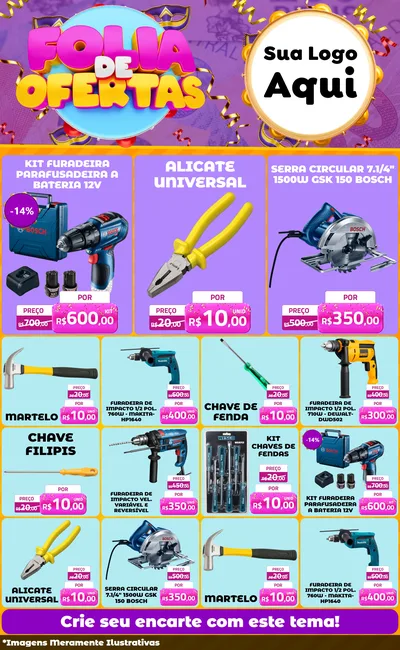 Modelo de Encarte para Encarte Grande com o tema Folia de Ofertas para Maquinas e Ferramentas