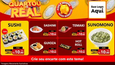 Modelo de TV para TV Horizontal com o tema Quartou do Real para Comida japonesa