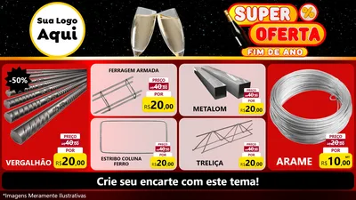 Modelo de TV para TV Horizontal com o tema Super Oferta Fim de Ano para Ferragens