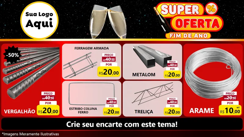 Modelo de TV para TV Horizontal com o tema Super Oferta Fim de Ano para Ferragens