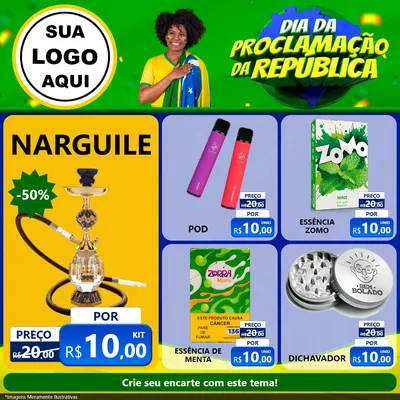Modelo de Rede Social para Feed Facebook com o tema Dia Da Proclamação Da República para Tabacaria