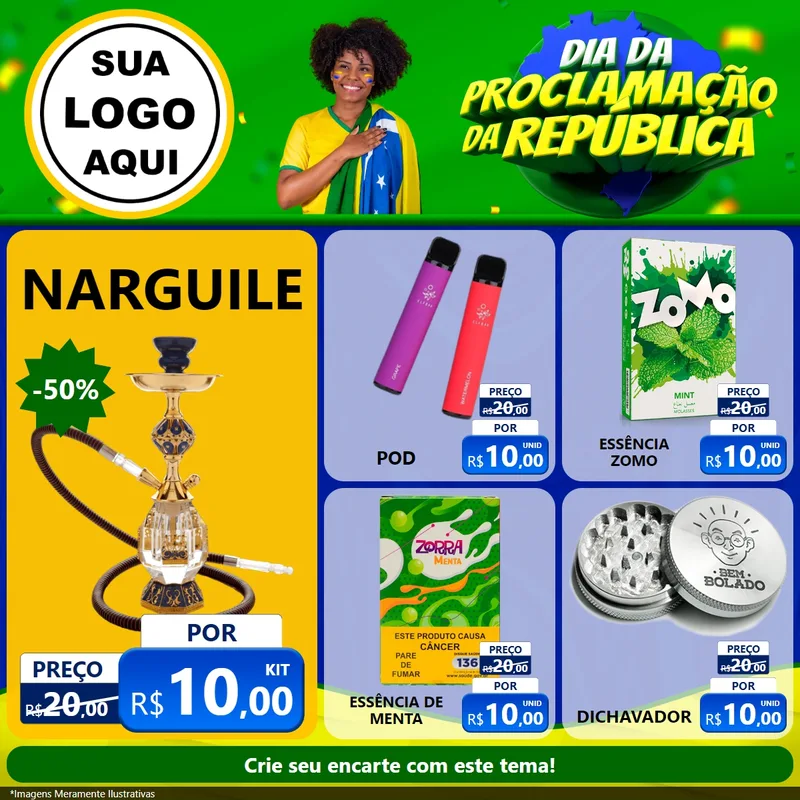 Modelo de Rede Social para Feed Facebook com o tema Dia Da Proclamação Da República para Tabacaria
