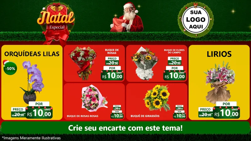 Modelo de TV para TV Horizontal com o tema Natal Especial para Floricultura e jardim