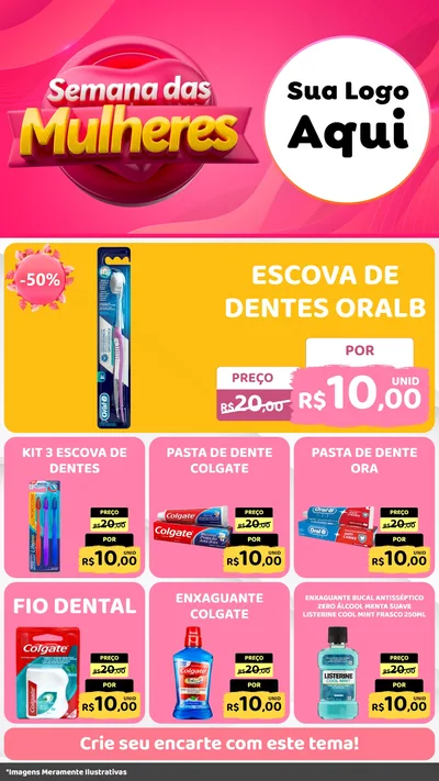 Modelo de Rede Social para Stories com o tema Semana das Mulheres para Higiene Pessoal