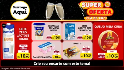 Modelo de TV para TV Horizontal com o tema Super Oferta Fim de Ano para Frios e Laticínios