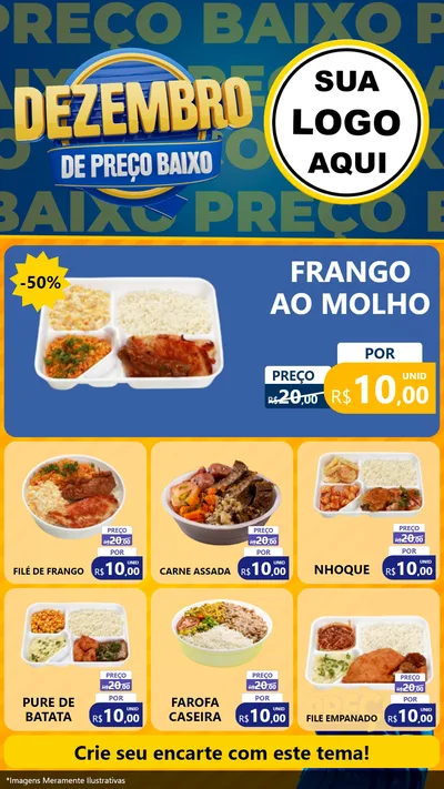 Modelo de Rede Social para Stories com o tema Dezembro de Preço Baixo para Restaurante