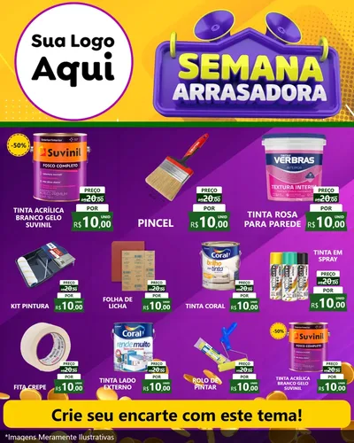 Modelo de Rede Social para Feed Instagram com o tema Semana Arrasadora para Tintas e Ferramentas