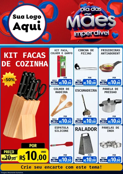 Modelo de Encarte para Encarte A4 Vertical com o tema Dia Das Mães Imperdível para Utilidades Domésticas