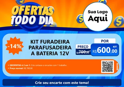 Modelo de Cartaz para Cartaz A4 Horizontal com o tema Ofertas Todo Dia para Maquinas e Ferramentas