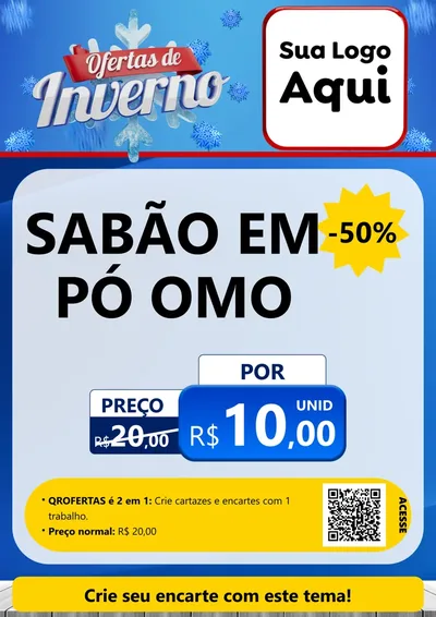 Modelo de Cartaz para Cartaz A4 Vertical com o tema Ofertas de Inverno para Produtos de Limpeza