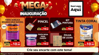 Modelo de TV para TV Horizontal com o tema Mega Inauguração para Tintas e Ferramentas