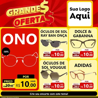 Modelo de Rede Social para Feed Facebook com o tema Grandes Ofertas para Óticas