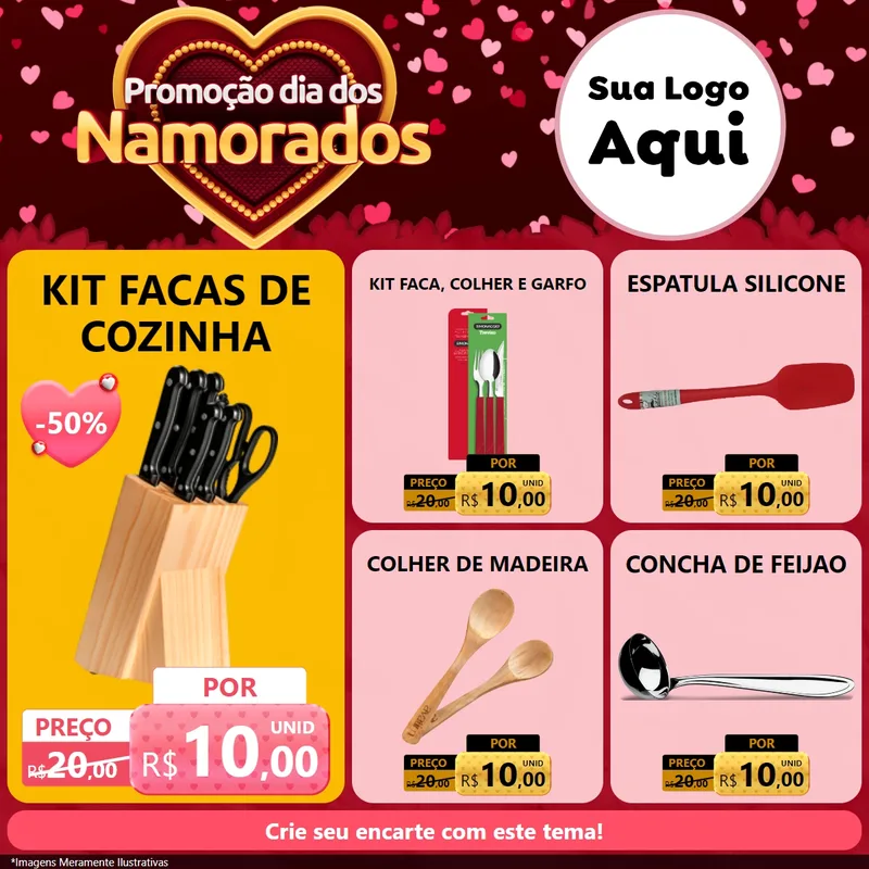 Modelo de Rede Social para Feed Facebook com o tema Promoção Dia Dos Namorados para Utilidades Domésticas