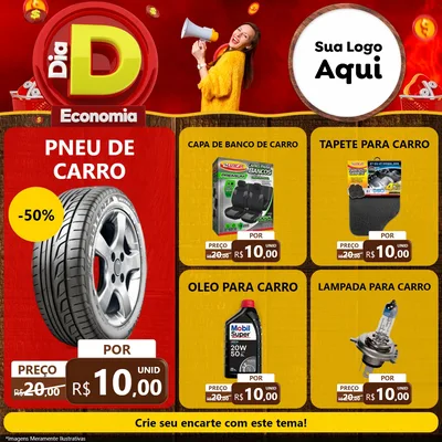 Modelo de Rede Social para Feed Facebook com o tema Dia D Economia para Auto peças