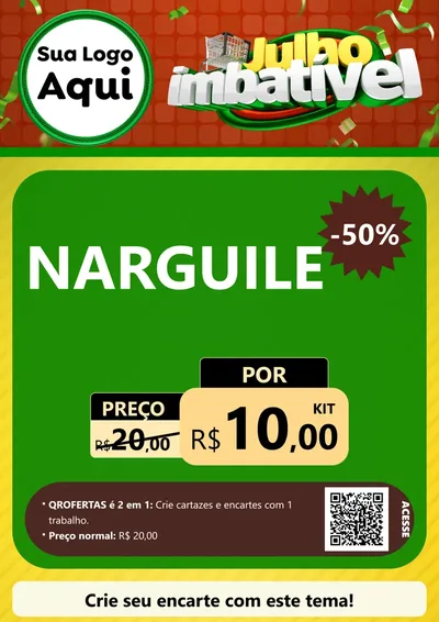 Modelo de Cartaz para Cartaz A4 Vertical com o tema Julho Imbatível para Tabacaria