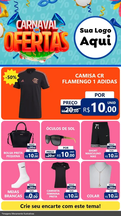 Modelo de Rede Social para Stories com o tema Carnaval de Ofertas para Roupas e acessórios