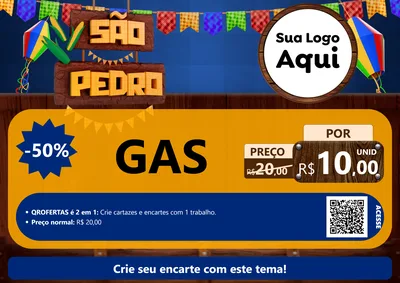Modelo de Cartaz para Cartaz A4 Horizontal com o tema São Pedro para Água e gás