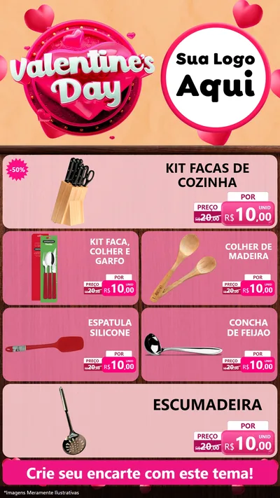 Modelo de TV para TV Vertical com o tema Valentine's Day para Utilidades Domésticas