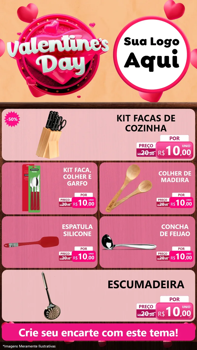 Modelo de TV para TV Vertical com o tema Valentine's Day para Utilidades Domésticas