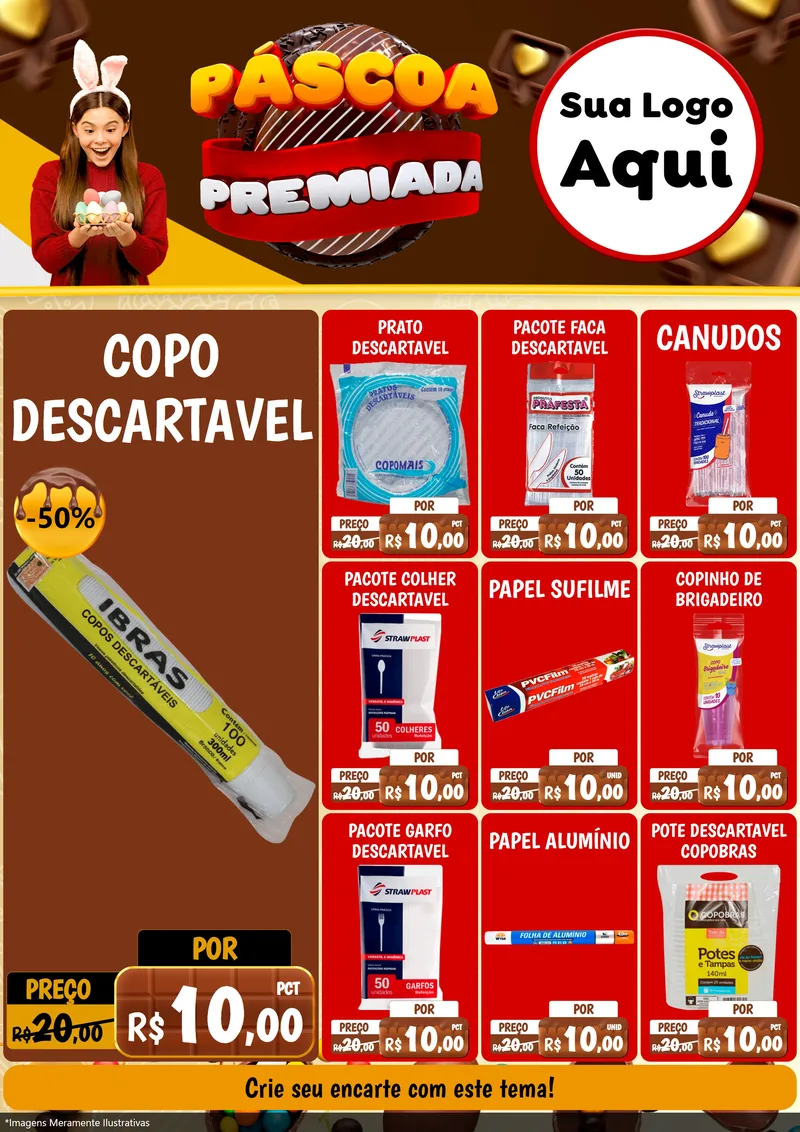 Modelo de Encarte para Encarte A4 Vertical com o tema Páscoa Premiada para Embalagens