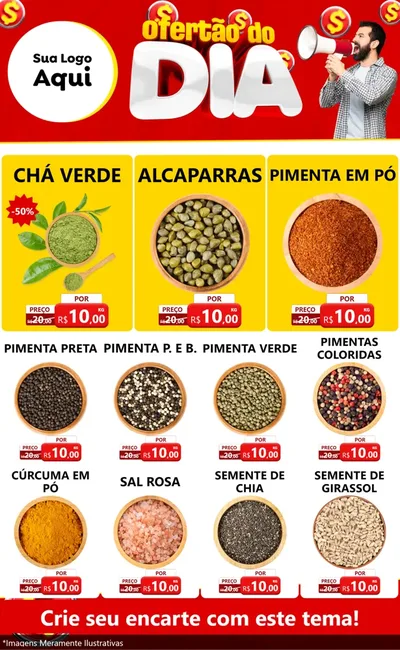 Modelo de Encarte para Encarte Grande com o tema Ofertão do dia para Produtos Naturais
