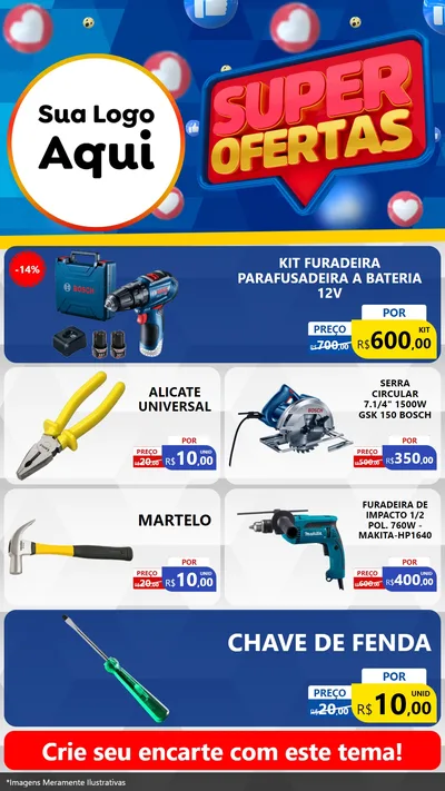 Modelo de TV para TV Vertical com o tema Super Ofertas para Maquinas e Ferramentas