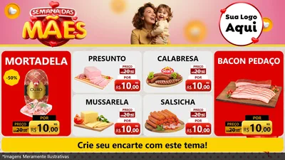 Modelo de TV para TV Horizontal com o tema Semana das Mães para Frios e Laticínios