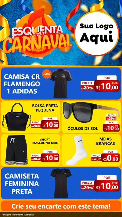Modelo de TV para TV Vertical com o tema Esquenta de Carnaval para Roupas e acessórios