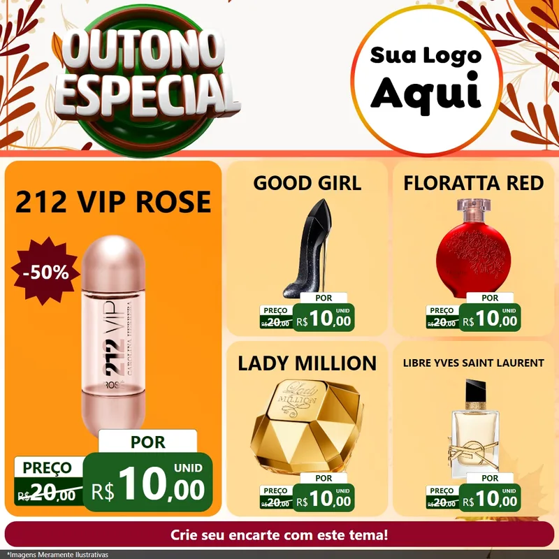 Modelo de Rede Social para Feed Facebook com o tema Outono Especial para Perfumes