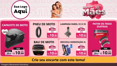 Modelo de TV para TV Horizontal com o tema Super Dia Das Mães para Moto peças