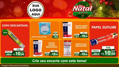 Modelo de TV para TV Horizontal com o tema Um Natal de Ofertas para Embalagens
