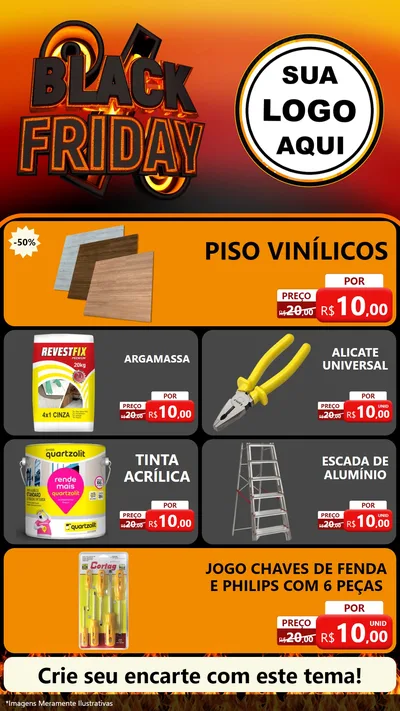 Modelo de TV para TV Vertical com o tema Black Friday para Material para Construção
