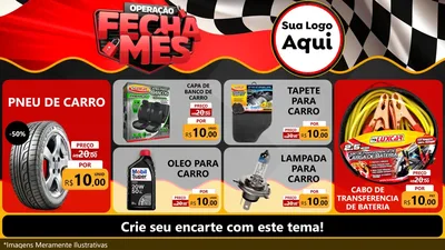 Modelo de TV para TV Horizontal com o tema Operação Fecha Mês - Auto Moto para Auto peças