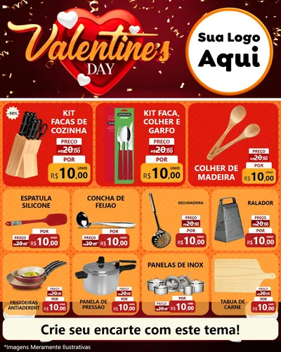 Modelo de Rede Social para Feed Instagram com o tema Valentine's Day para Utilidades Domésticas
