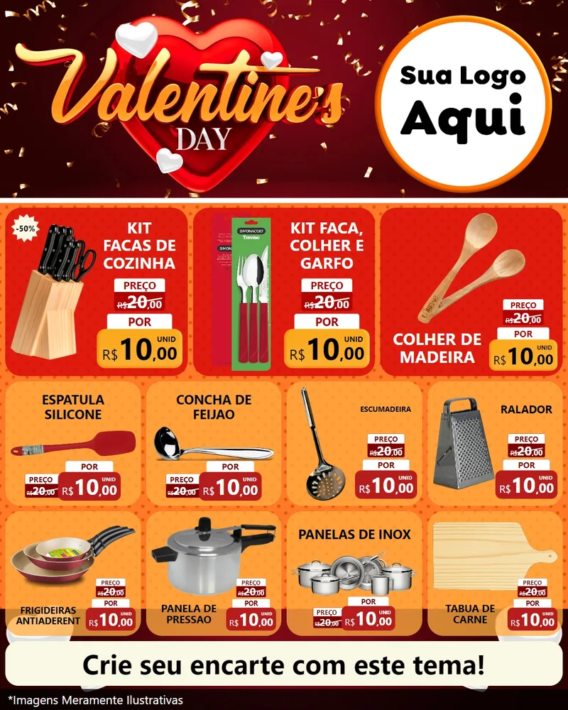 Modelo de Rede Social para Feed Instagram com o tema Valentine's Day para Utilidades Domésticas