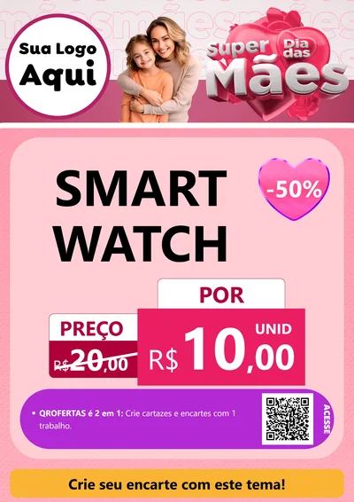Modelo de Cartaz para Cartaz A4 Vertical com o tema Super Dia Das Mães para Informática