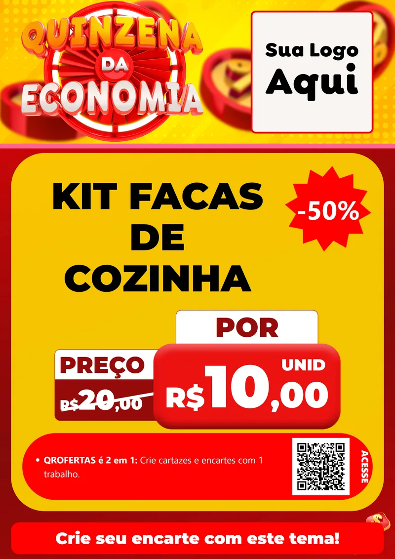 Modelo de Cartaz para Cartaz A4 Vertical com o tema Quinzena Da Economia para Utilidades Domésticas