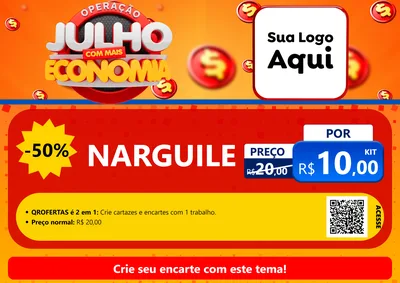 Modelo de Cartaz para Cartaz A4 Horizontal com o tema Operação Julho Com Mais Economia para Tabacaria
