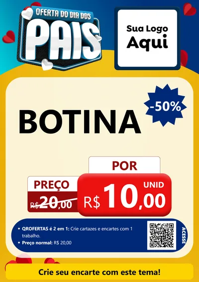 Modelo de Cartaz para Cartaz A4 Vertical com o tema Oferta Do Dia Dos Pais para Agropecuária