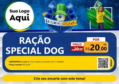 Modelo de Cartaz para Cartaz A4 Horizontal com o tema Torcida Brasil - Copa para Pet Shop